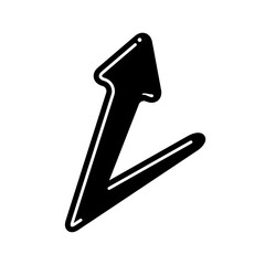 ポップで光沢のあるぷっくりモノクロ反射矢印