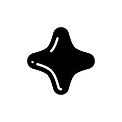 ポップで光沢のあるぷっくりモノクロキラキラ星