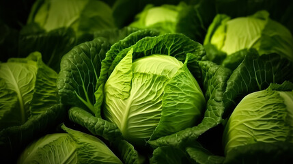 Fototapeta premium Ripe Cabbage mockup and copy space with a gradient background, generative AI