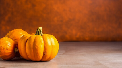 Ripe Pumpkin mockup and copy space with a gradient background, generative AI