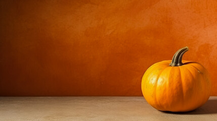 Ripe Pumpkin mockup and copy space with a gradient background, generative AI