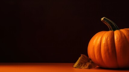a photo of an minimalist orange Pumpkin background. Generative AI