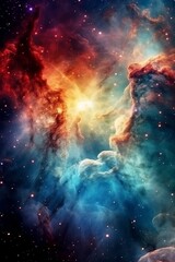Fototapeta na wymiar Fantasy deep space nebula - Generative AI