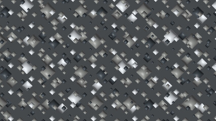 Elegant Grey 3D Diamond Tile Pattern - Monochrome Textured Background for Designers