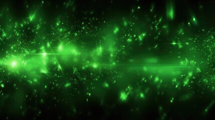 Green glow particle abstract background. Light blurred of rainbow light glitter. Glow texture background. Generative AI
