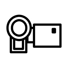 Video Camera Icon: A graphical representation of a video camera, It symbolizes videography, film production, or the presence of video-related features or services