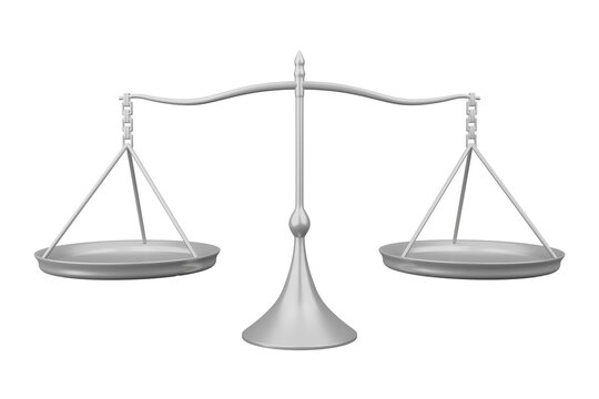 Silver balance scale investment financial business and law concept