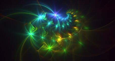 3D rendering abstract technology fractal background