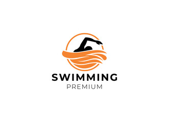 Swimming Sport Label logo design inspiration