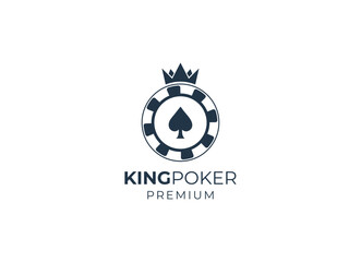 Poker club emblem logo design template