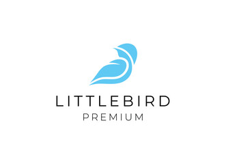 Little flying bird logo design template. 