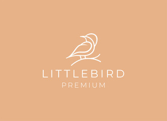 Little flying bird logo design template. 