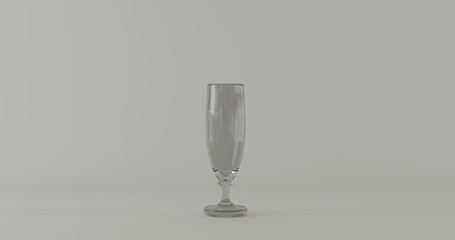an empty transparent wine glass isolated on white background