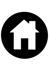 home icon on a black background