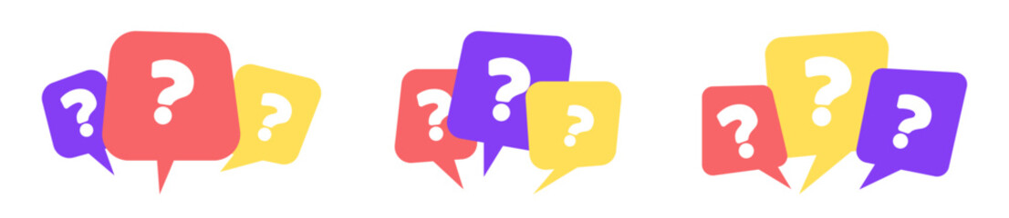 question mark FAQ frequently asked question in the bubble chat colorful