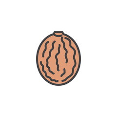 Nutmeg seed filled outline icon