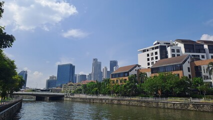 Obraz premium Sunny Day In Boat Quay, Singapore