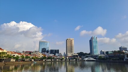 Blue and High Sky in Raffles Place, Singapore