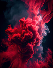 Obraz premium Red smoke, created with generative AI