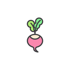Radish vegetable filled outline icon