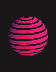 This is a globe ornament art. Global spiral 3D, diagonal swirls, horizontal curvature, vertical arc on the sphere, planet.