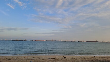 Evening Sky with Cloud in East Coast Park, Singapore