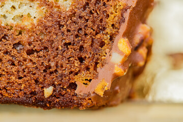 gros plan de dessert de gâteau au chocolat