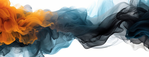Abstrakte Rauchkunst: Modernes Banner in blau und orange