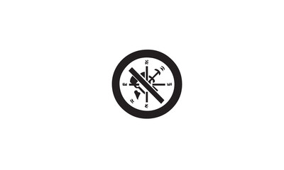 Obraz na płótnie Canvas Navigation logo black simple flat icon on white background