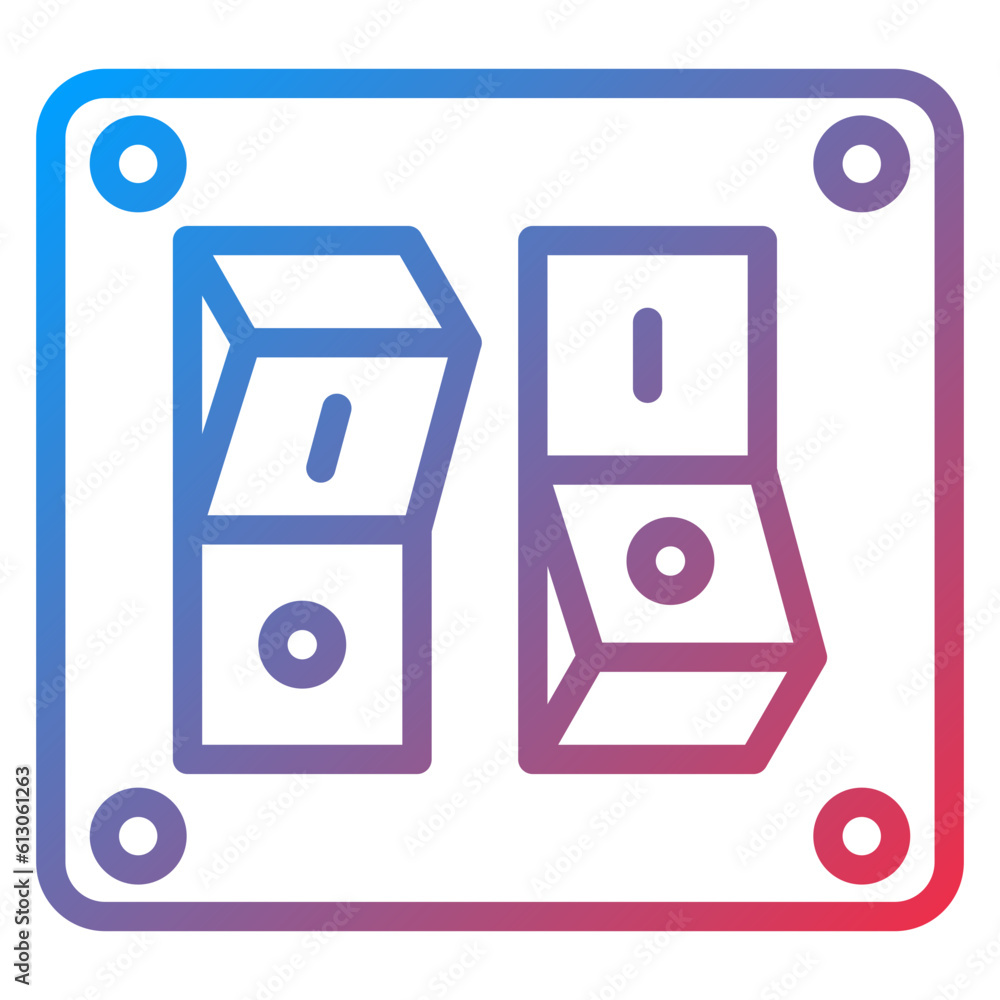 Poster vector design on off switch icon style