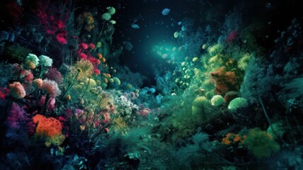 Obraz na płótnie Canvas inside forth dimension, acid, trance, rave, flowers. Generative AI