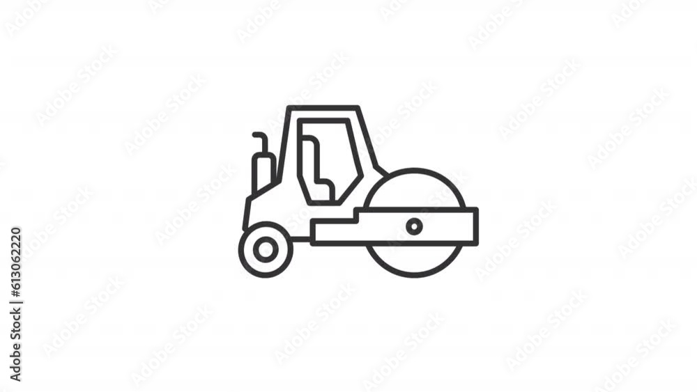Poster coal mining icons animation. animated line mining exploration. fossil fuel. energy production. coal 