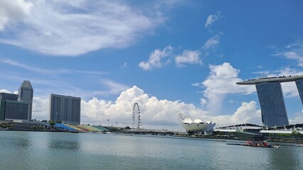 Fototapeta premium Blue Sky with Cloud in Marina Bay, Singapore
