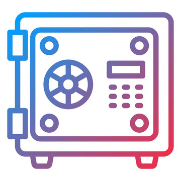 gradient safe icon, security concept clip art preview
