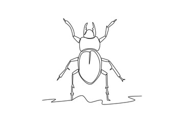 Continuous one line drawing insects concept. Single line draw design vector graphic illustration.