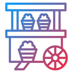 Vector Design Popcorn Stall Icon Style