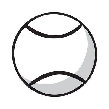 tennis ball line vector illustration