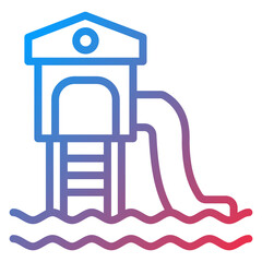 Vector Design Water Slide Icon Style
