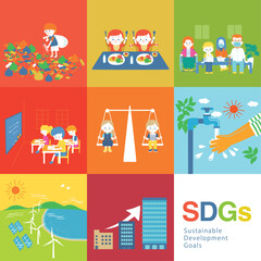 SDGs1〜8イラストセット