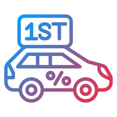 Vector Design First Car Discount Icon Style