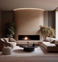 Minimalist Chic Living Room, Detailing the Fireplace.....