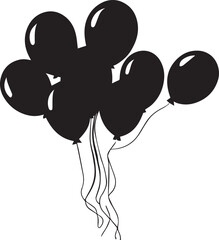 happy new year balloon vector silhouette