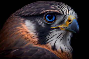 The peregrine falcon (Falco peregrinus) bird of prey portrait. Generative AI