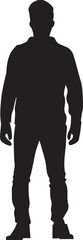 a young man standing pose vector silhouette illustration