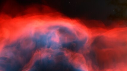 bright nebula, nebula in space, majestic red-purple nebula, beautiful space background 3D render
