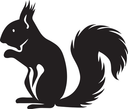 squirrel vector silhouette black color