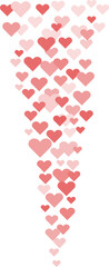 Hearts likes in live stream in social media. Flying up love reactions template