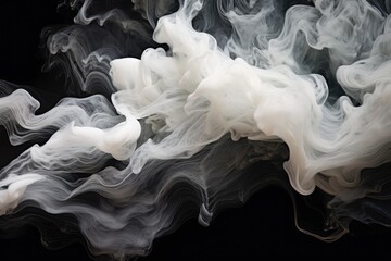 White smoke on a black background (Generative AI, Generativ, KI)