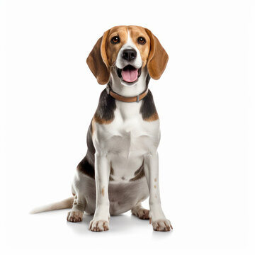 beagle dog isolated on white background.created with Generative AI technology