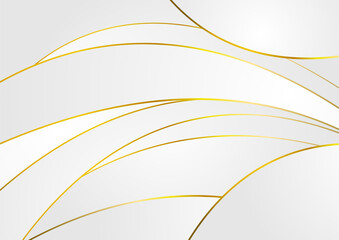 Grey and golden wavy pattern abstract elegant background. Vector design